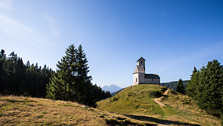 Das Vigiljoch in Südtirol mit St. Vigilius