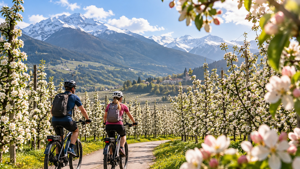 La magica fioritura dei meli in sella a una e-bike!